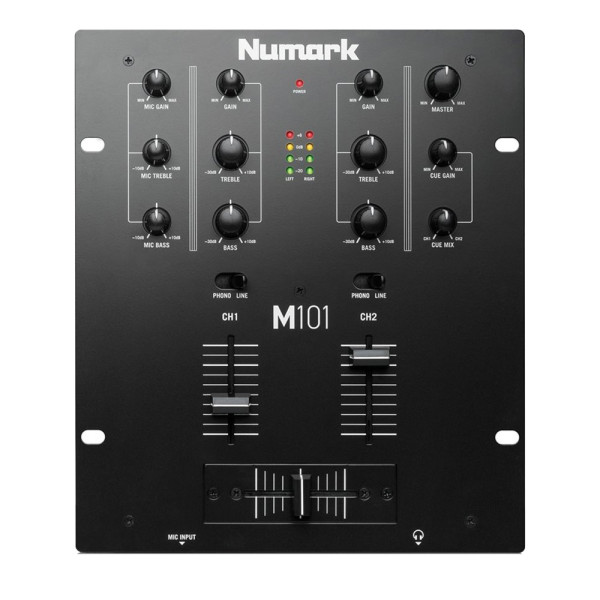 NUMARK M101 DJ MIXER BLACK-2 CHANNEL RACK