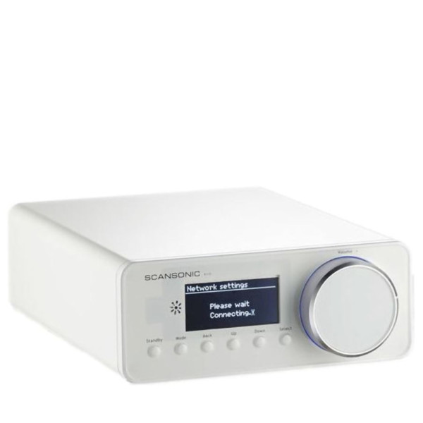 SCANSONIC R110 FM/DAB+/INTERNET WHITE, DAC converter, Optical/Coax in 