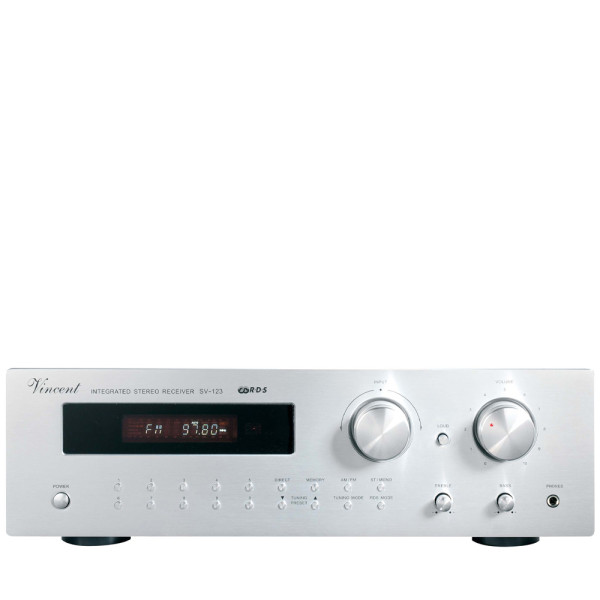 VINCENT SV-123 HI-END STEREO RECEIVER SILVER 2 x 80W a 8 Ohm