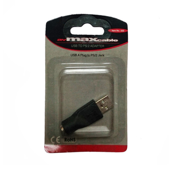 MAXCABLE ADAPTER PS/2 TO USB A, USB A M - PS/2 F / NICKEL