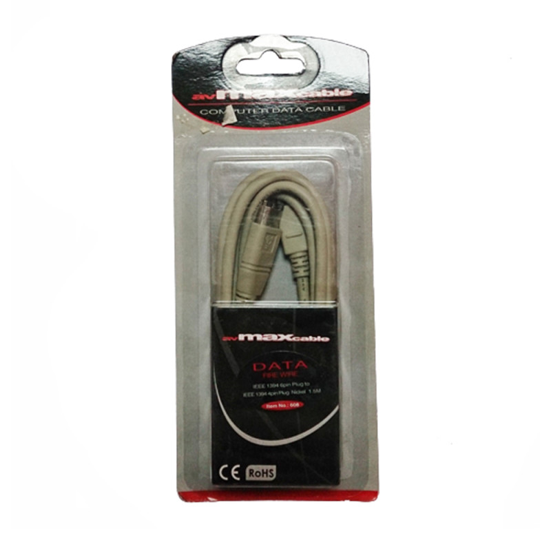 MAXCABLE FIREWIRE CABLE 4-4pin IEEE 1394 IVORY / NICKEL 1.5m